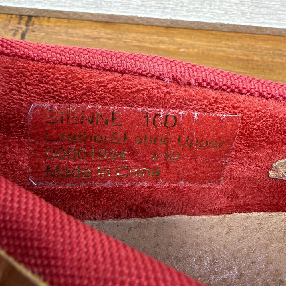 Polo Ralph Lauren Bienne Boat Shoes Red Canvas Leather‎ Mens 10D